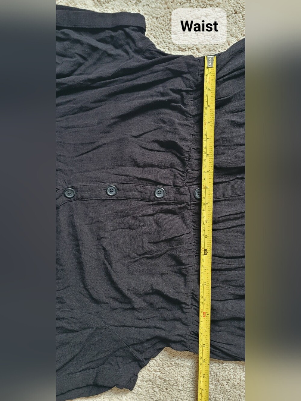 Torrid Black Slub Dress, Buttons, Size 1x, Rayon - Picture 9 of 11
